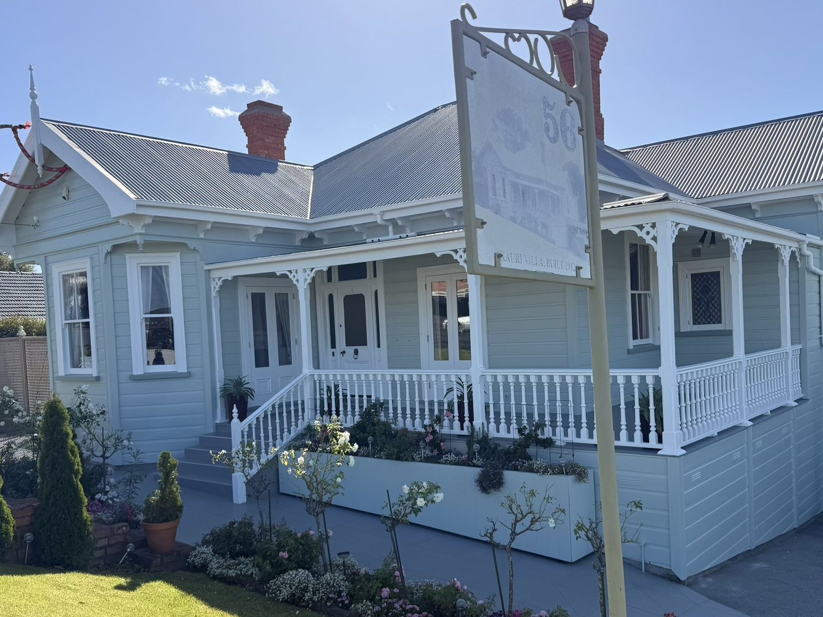 Freshly painted weatherboard detail